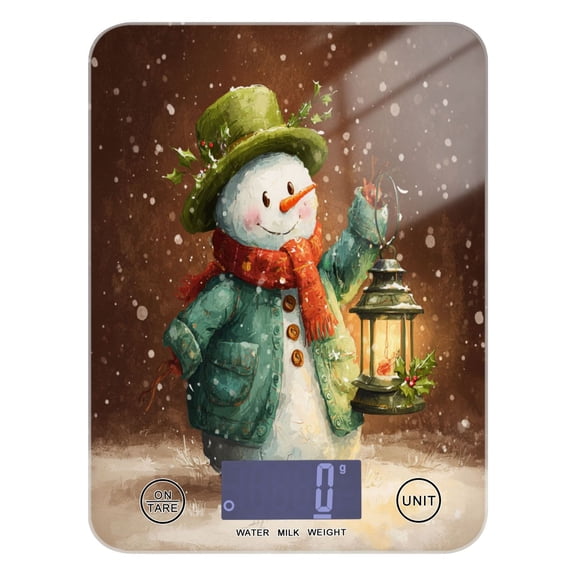 High Precision Digital Kitchen Scale Tempered Glass Food Scale Multifunction Scale Small Kitchen Appliances Green-clad Snowman