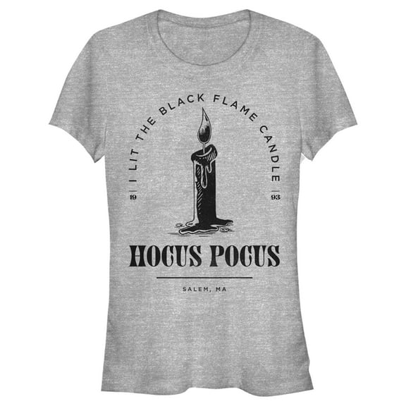 Junior's Hocus Pocus I Lit Flame Candle Graphic Tee Athletic Heather Medium