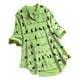 thumbnail image 1 of Blusa tipo camisa para mujer, casual, con estampado de gato, manga larga, 1 of 4