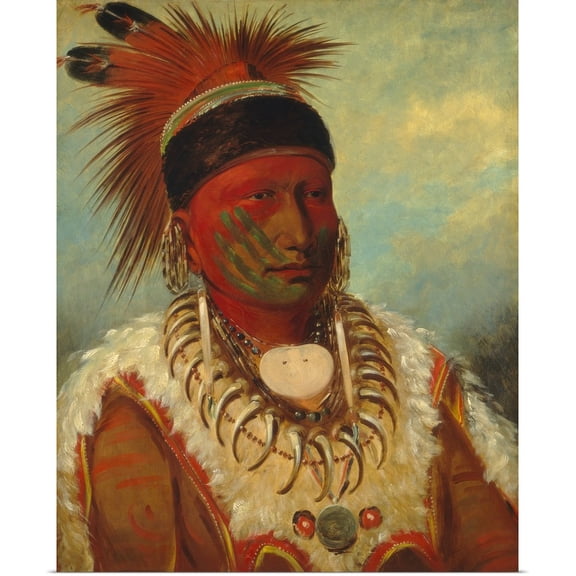Great BIG Canvas | Rolled George Catlin Poster Print entitled The White Cloud, Head Chief of the Iowas, 1844-45
