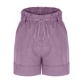 thumbnail image 5 of DDAPJ pyju Flowy Shorts for Women Summer Trendy 2025 Drawstring High Waisted Rolled Hem Shorts Lightweight Comfy Wide Leg Beach Shorts Purple XXL, 5 of 7