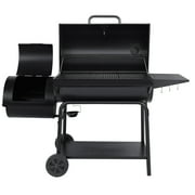 Royal Gourmet 36 Charcoal Barrel Grill with Offset Smoker, Adjustable Grates and Thermometer