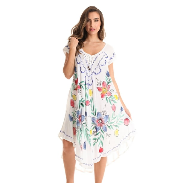 womens white sun dresses