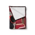 thumbnail image 2 of Pug Soft Flannel Fleece Blanket, Funny Dog Watching Movie Popcorn Soft Drink and Glasses Animal Photograph, Cozy Plush for Indoor and Outdoor Use, 70" x 90", Cream Ruby and Vermilion, by Ambesonne, 2 of 5