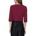 thumbnail image 3 of INSPIRE CHIC Women's 3/4 Sleeve Cardigan Open Front 2026 Elegant Cocktail Bolero Shrug for Dress M Dark Burgundy, 3 of 5