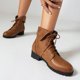 thumbnail image 5 of NECHOLOGY Botas Mujer Adulto Femenino Zapatos Botines para mujer Botas de equitación de cuero sólido a la moda para mujer, botas Vintage de fondo con cordones (Yellow, 6.5), 5 of 7