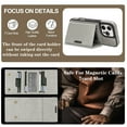 thumbnail image 4 of for iPhone 14 Plus Wallet Case with 7 Card Slots, Detachable Magnetic Back Cover, Premium PU Leather Kickstand Drop Protective Shockproof Classic Flip Case for iPhone 14 Plus, Gray, 4 of 11