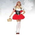 thumbnail image 2 of Vestido de Caperucita Roja Disfraz de Halloween Traje de fiesta para Masquerade Performance Cosplay (Rojo), 2 of 6