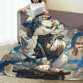 thumbnail image 6 of Cauagu Exotic Blue Cat Pattern Flannel Bed Blankets,Fleece Blanket Comfortable Air Conditioning Blanket for Sofa Bed Travel Couch & Living Room -60"x50", 6 of 8