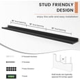 thumbnail image 5 of Floating Picture Ledge Shelves for Wall Set of 4, 56 Inch Solid Wood Wall Shelves with Lip Long Large Nursery Book Shelf for Toys Storage Kids Bookshelf Wall Mounted Living Room Bedroom Decor Frames, 5 of 14