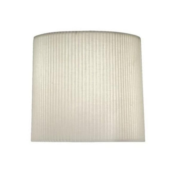 14 x 15 x 14 in. Natural Butcher Linen & Side Pleat OCF Trim Drum Lamp Shade with Brass Top Ring