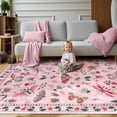 thumbnail image 6 of Wonnitar 6'x9' Insect & Botanical Washable Rug - Soft Nature-Inspired Carpet for Living Room, Ultra-Thin Non-Slip Pink Rug for Bedroom, Dining Room, Nursery, 6 of 7