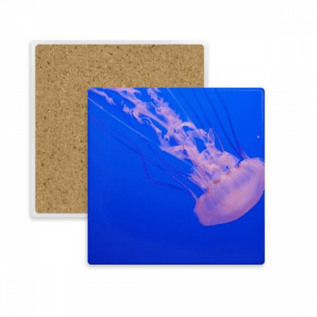 

Tropical Sea Marine Organism Jellyfish Square Coaster Cup Mat Mug Subplate Holder Insulation Stone