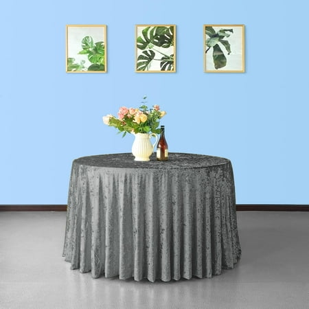 

Trimming Shop 120 Round Crushed Velvet Table Cloth Washable Soft Fabric Table Cover for Wedding Birthday Dinner Party Decoration Silver - Pack of 10