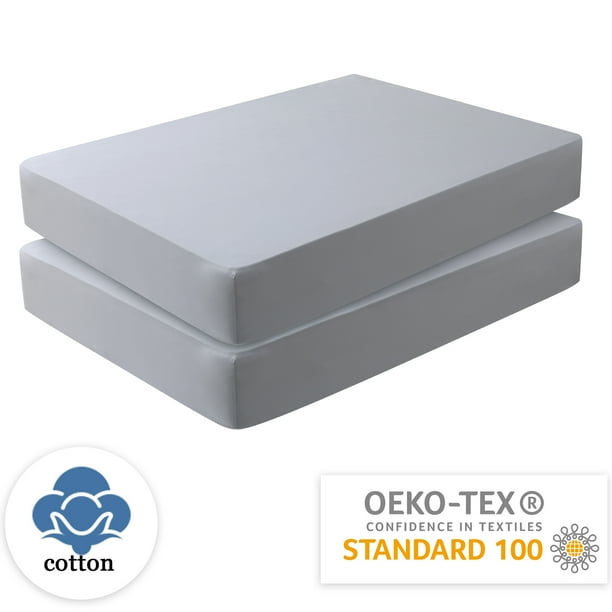 Haperlare 2 Pack Deep Pocket Fitted Sheet Full Size Egyptian Cotton