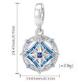 thumbnail image 5 of 925 Sterling Silver Blue Glitter Enamel Compass Dangle Charm Bead for Bracelet Charms Bangle Pendant Jewelry, 5 of 5