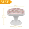 thumbnail image 3 of 4 Pieces Set Drawer Pulls Handle Square Wardrobe Cabinet Knobs with Stainless Steel Screws Furniture Kitchen Decor, 3 of 5