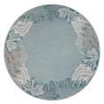 thumbnail image 1 of Trans-Ocean Imports RVID8763894 7 ft. 10 in. Liora Manne Round Riviera Reef Border Indoor & Outdoor Rug - Aqua, 1 of 1