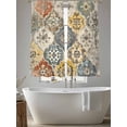 thumbnail image 5 of Vintage Boho Sheer Curtains 63 Inch Length 2 Panels Set, Chic Farmhouse Neutral Morocco Geometric Voile Window Treatment Rod Pocket Curtains Sheers Drapes for Bedroom/Living Room/Kitchen 52x"63"x2, 5 of 7