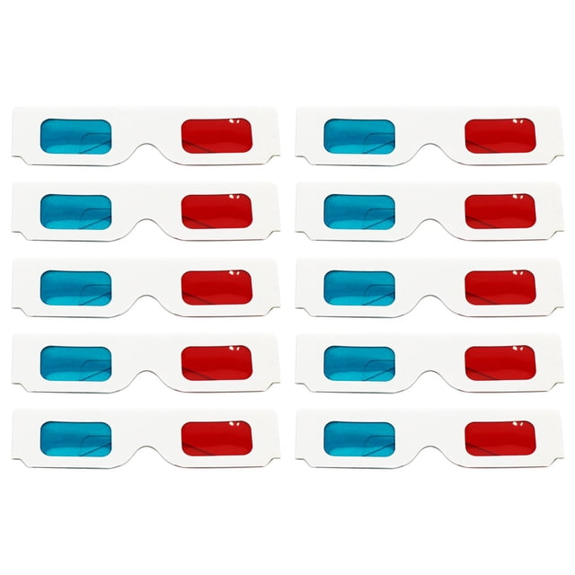 Paper 3D Stereoscopic Glasses Red And Blue 3D Paper Frame Stereoscopic Glasses 3D Cinema Glasses DIY Party Flags Party Decorations for Men Event Table And Chairs Set Party for Kids 4-8 Party for Kids