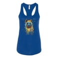 thumbnail image 2 of Bear Painting Splatter Abstract Art Animal Lover Ladies Racerback Tank Top, Royal, Small, 2 of 3