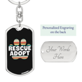 thumbnail image 2 of Rescue Adopter Patte Chat Acier Inoxydable Ou 18k or Premium Pivotant Chien Tag Porte-Clés, 2 of 8