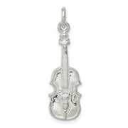 Sterling Silver Violin Charm QQC784