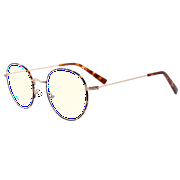 DREW BARRYMORE FLOWER HOME FLOWER by Drew Blue Light Computer Glasses, Marigold Frame, Tiger Eye Tort