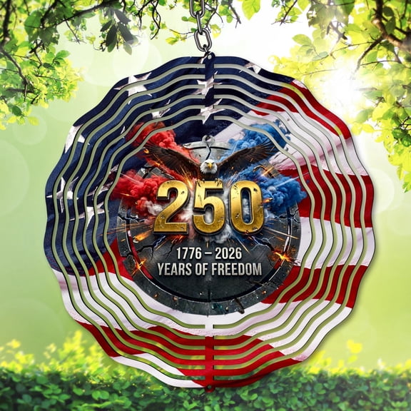 USA 250th Anniversary Wind Spinner 1776-2026 Patriotic Eagle Metal Red White Blue Outdoor Garden Decor American Freedom