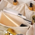 thumbnail image 3 of Bolsa de cosméticos retro de PUbolsa de maquillaje de viaje en relievebolsa de aseo portátil (rosa roja) Ehuebsd cuidado belleza, 3 of 3