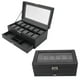 thumbnail image 5 of Caja de almacenamiento para relojes organizador de caja de reloj resistente con 12 ranuras parte superior de vidrio transparente Flexible para Clips de corbata para hombres para LHCER Otros, 5 of 8
