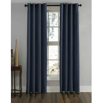 Curtainworks Lenox Grommet Indoor Curtain Single Panel, 50" x 144", Navy, Adult