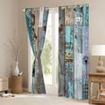 thumbnail image 3 of Rustic Windmill Farmhouse Blackout Curtains, Sunflower Chicken Print Curtains 38"Wx45"L, Vintage Country Western Curtains & Drapes Teens Adult Bedroom, Barn Door Wooden Plank Window Curtains, 3 of 6