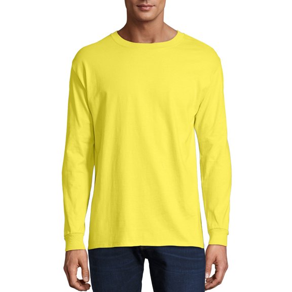 Hanes Mens Premium Beefy-T Cotton Long Sleeve T-Shirt, Sizes S-3XL