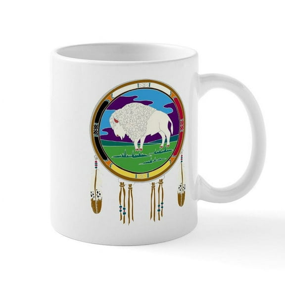 CafePress - White Buffalo Mug - 11 oz Ceramic Mug - Novelty Coffee Tea Cup