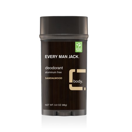 Every Man Jack Deodorant Stick Aluminum Free, Sandalwood, 3 (Best Deodorant For Male Athletes)