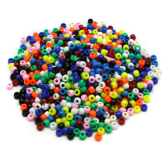 Creativity Street Pony Beads, Solid Colors Bright Hues, 1000/Pkg.