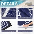 thumbnail image 2 of DEORAB Outdoor Rugs Waterproof Plastic Straw Mat 10'x14' Reversible for RV Patio Deck Beach Blue & White, 2 of 6