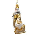 thumbnail image 6 of Majestic Gold Santa Blown Glass Christmas Ornament, Sleigh Accessory Tree Decor, 6 of 7