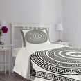 thumbnail image 5 of Ambesonne Geometric Quilted Bedspread Set 2 Pcs, Rounds Lines Square Art, Twin Size, White and Black, 5 of 6