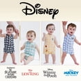 thumbnail image 2 of Disney Lion King Baby Boys' Sleeveless Cotton Gauze Button Romper Sage Green Gingham Simba, 2 of 6