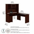 thumbnail image 5 of Pemberly Row 60W 3 Position L Shaped Sit to Stand Desk with Hutch in Cherry, 5 of 6