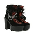 thumbnail image 6 of Leozcaa Women's Platform Boots Lace Buckle Gothic Cosplay Booties Chunky High Heels Ankle Boots Punk Shoes, 6 of 9