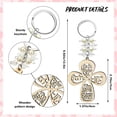 thumbnail image 3 of 20Pcs Baptism Favor Keychain Cross Wooden Key Ring Christening Wood Design Key Ring with Bag for First Communion, 3 of 7