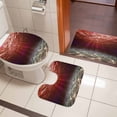 thumbnail image 5 of Red Ocean Bathroom Rugs Set Underwater World Clear Water Ripple Sunlight Non Slip Absorbent Soft Bath Mats 3 Piece Set with Bathroom Rug, U-Shaped Floor Mat, Toilet Seat Cover Large Size, 5 of 9