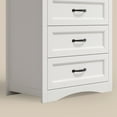 thumbnail image 3 of 5 Pieces Bedroom Furniture Set, Includes Queen Size Bed Frame with Headboard, Nightstand Sets of 2，6-Drawers Dressers and 4-Drawers Dressers with Mental Handle,White, 3 of 18