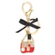 thumbnail image 2 of Llavero con forma de lápiz labial rojo brillante y glamuroso dije para bolso con lazo y diamantes de imitación, 2 of 8