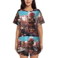 thumbnail image 1 of Balery fairy-tale-world-with-delicious-candy Conjunto de Pijama para Mujer con Estampado, Dos Piezas de Manga Corta y Shorts, Ropa de Dormir Suave con Cuello Redondo y Bolsillos-X-Large, 1 of 6