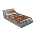 thumbnail image 2 of Ambesonne Rustic Fitted Sheet & Pillow Sham Set, Old Brick Stone Oval Door, Twinxl, Brown and Grey, 2 of 2