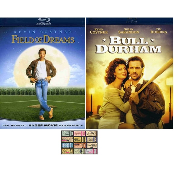 Kevin Costner Baseball Double Feature Field Of Dreams & Bull Durham 2 Blu Ray Set Includes Glossy Print Baseball Art Card